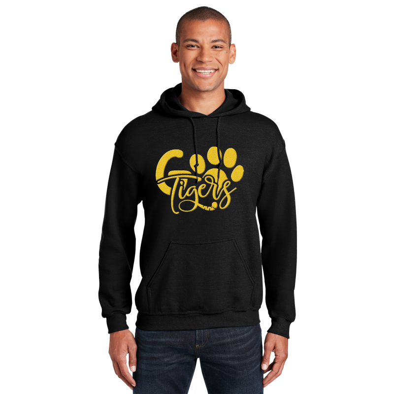 " GO TIGERS " Embroidery Hooded Sweatshirt