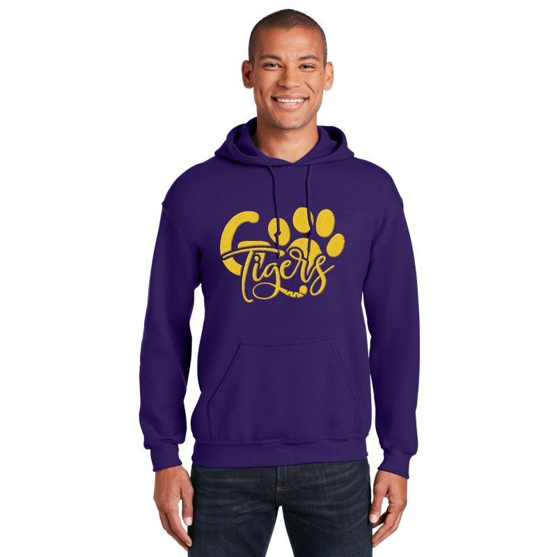 " GO TIGERS " Embroidery Hooded Sweatshirt