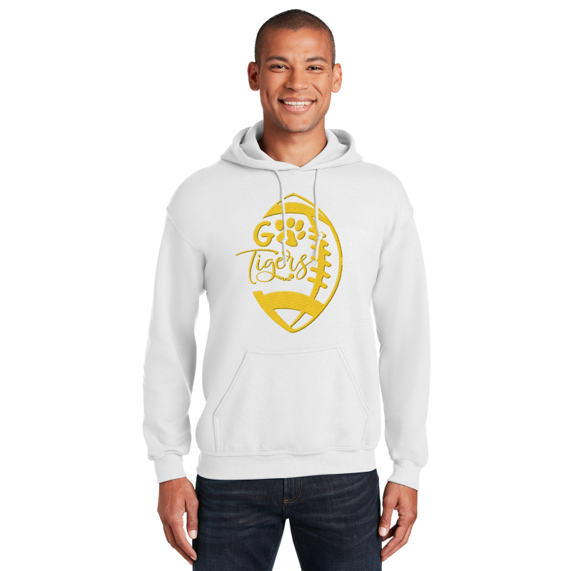 " GO TIGERS FOOTBALL " Embroidery Hooded Sweatshirt